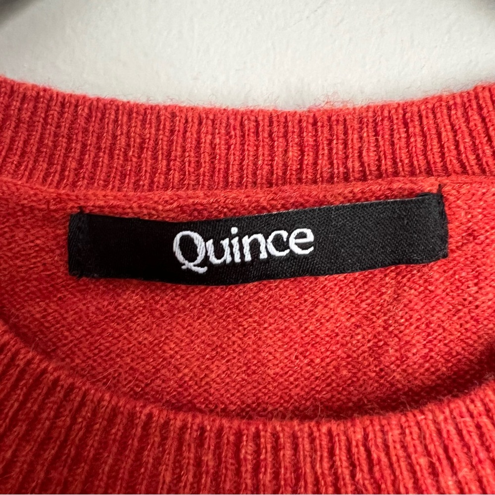 Quince Cashmere Autumn Fall Sweater Orange Pumpkin Crewneck - Picture 2 of 3